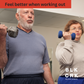 A man and a woman working out, curling dumbells. Caption: Feel better when working out. The Black Creek CBD logo is at the bottom.